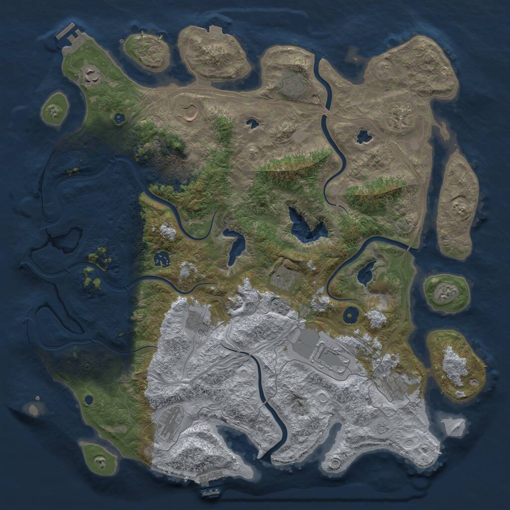 Rust Map: Procedural Map, Size: 4650, Seed: 7012023, 17 Monuments