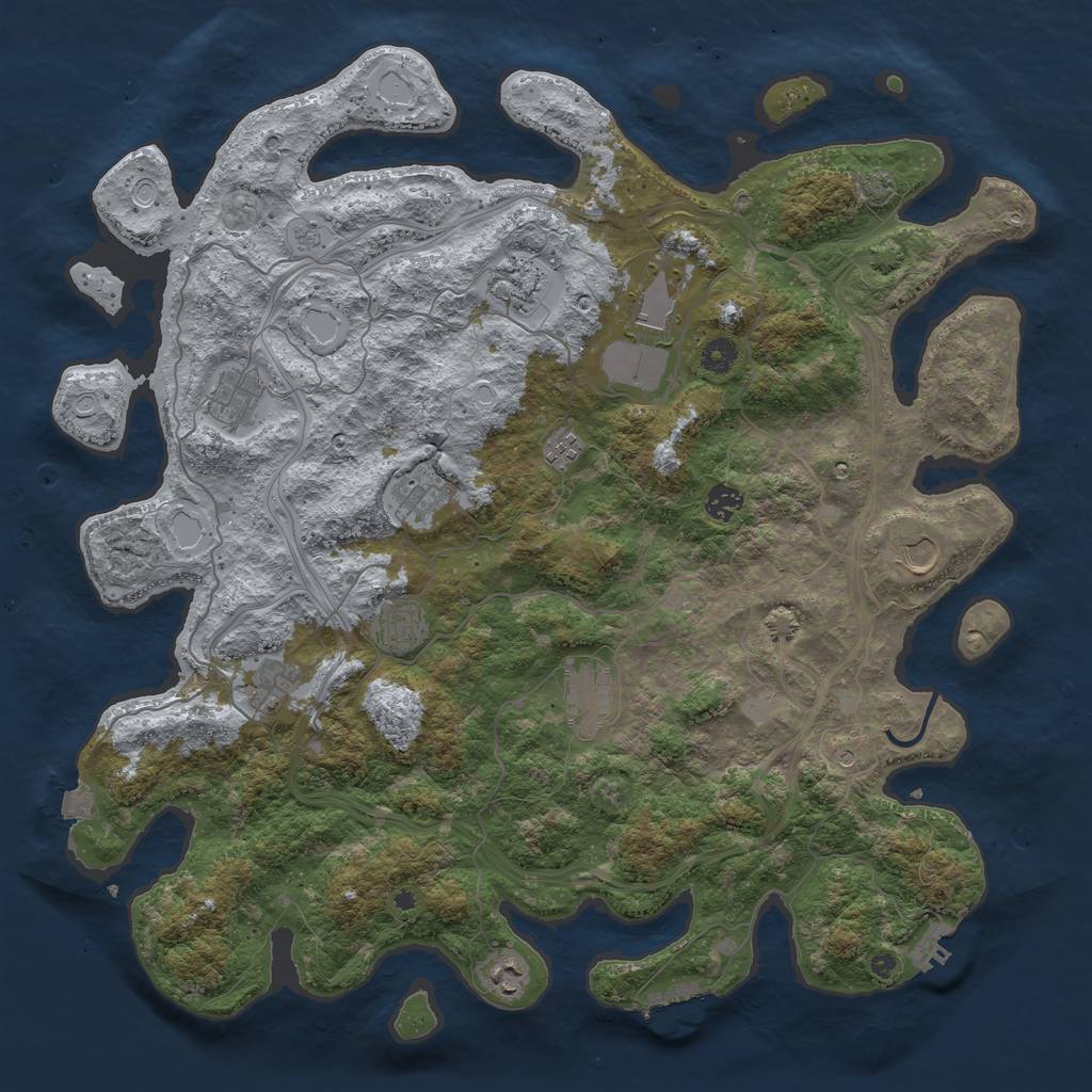 Rust Map: Procedural Map, Size: 4500, Seed: 289029242, 19 Monuments