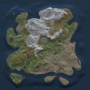 Thumbnail Rust Map: Procedural Map, Size: 3300, Seed: 129451799, 14 Monuments