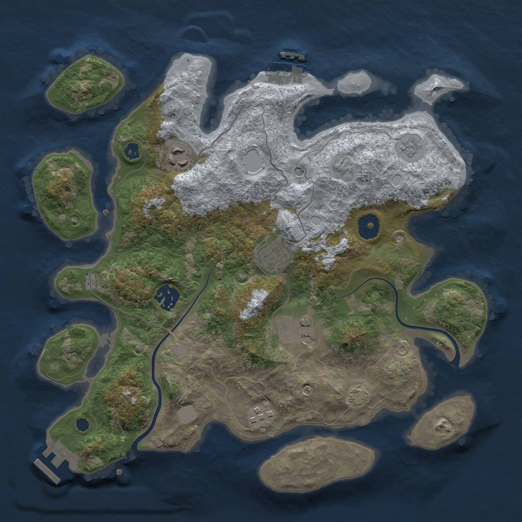Rust Map: Procedural Map, Size: 3300, Seed: 1648350564, 11 Monuments