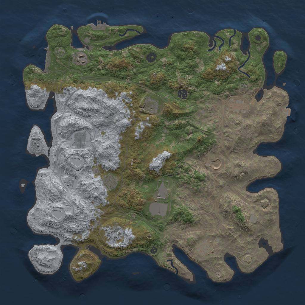 Rust Map: Procedural Map, Size: 4500, Seed: 1477541151, 19 Monuments