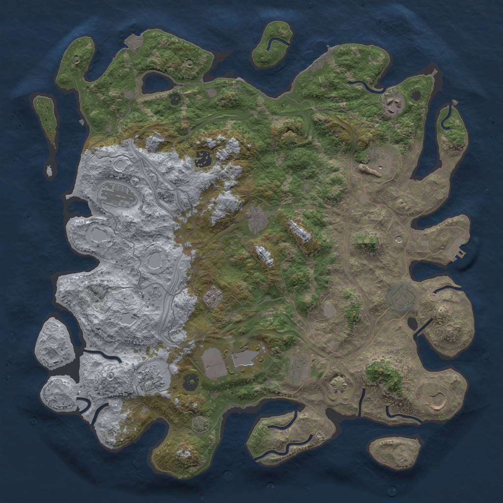 Rust Map: Procedural Map, Size: 4350, Seed: 6062024, 19 Monuments
