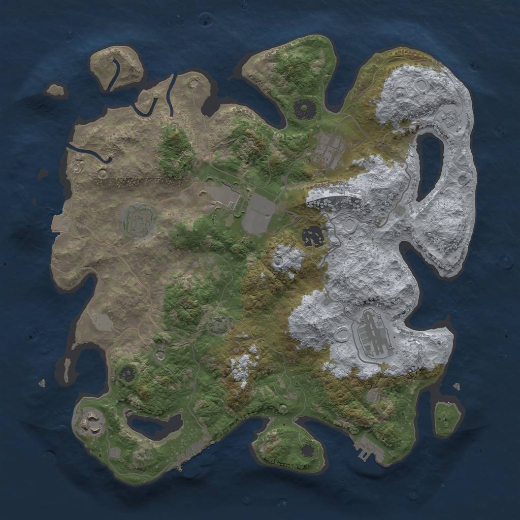 Rust Map: Procedural Map, Size: 3500, Seed: 1667791799, 14 Monuments