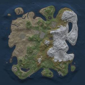 Thumbnail Rust Map: Procedural Map, Size: 3500, Seed: 1667791799, 14 Monuments