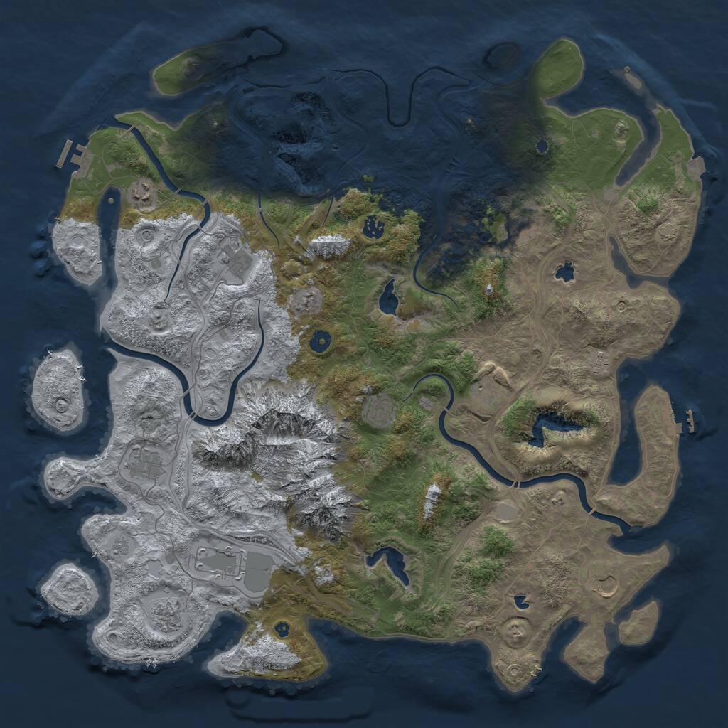 Rust Map: Procedural Map, Size: 5000, Seed: 1422146137, 17 Monuments