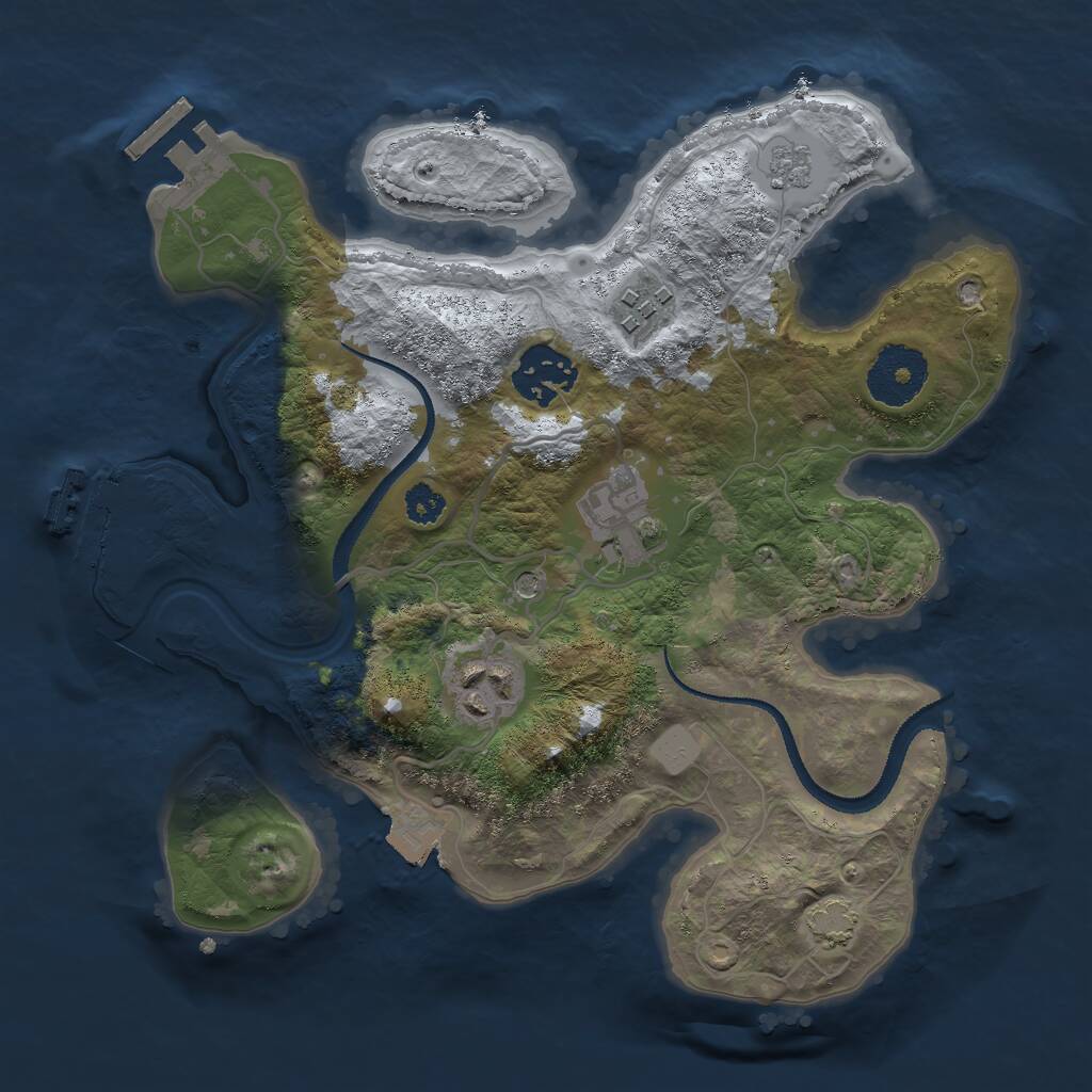 Rust Map: Procedural Map, Size: 2750, Seed: 695116302, 10 Monuments