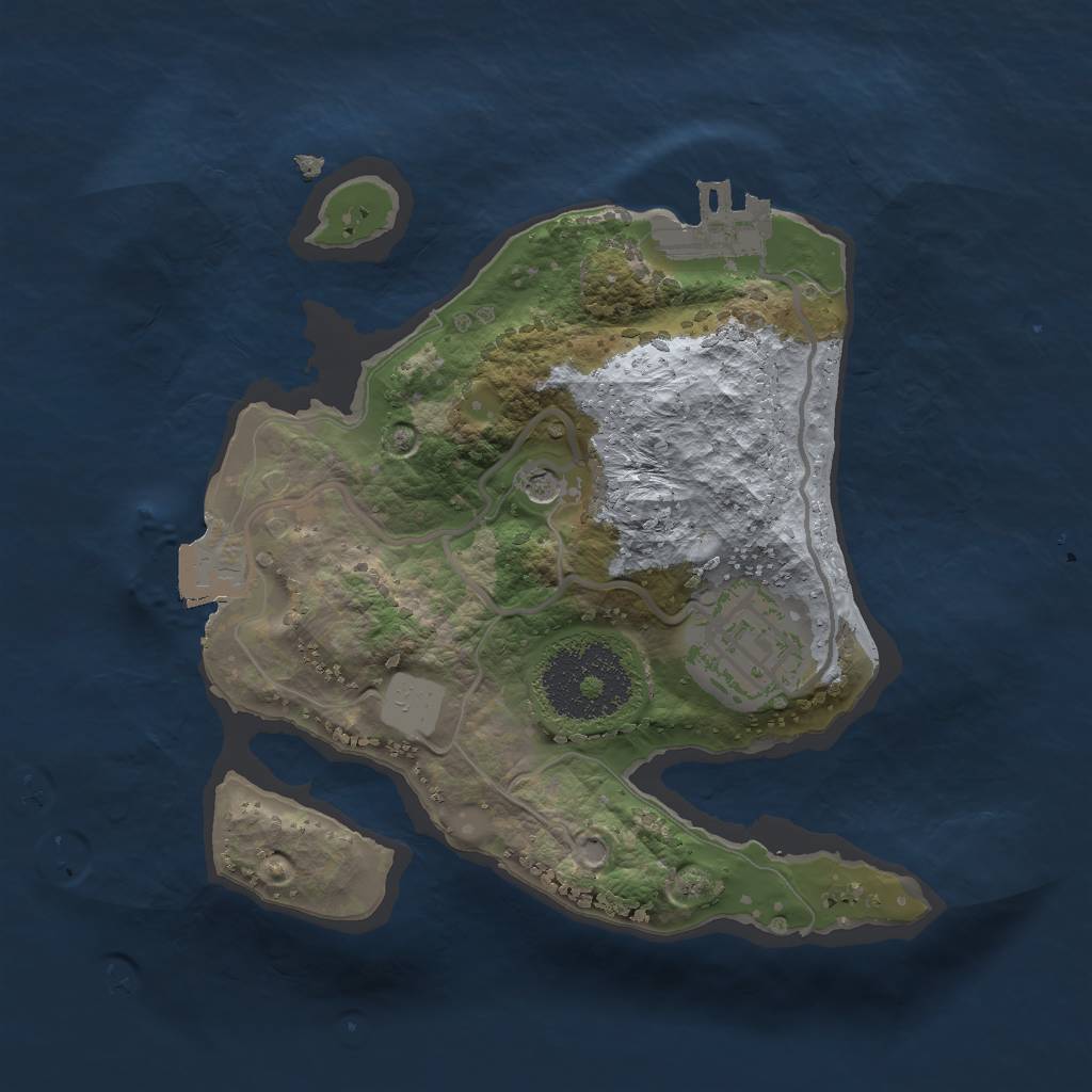 Rust Map: Procedural Map, Size: 2000, Seed: 1316056317, 6 Monuments