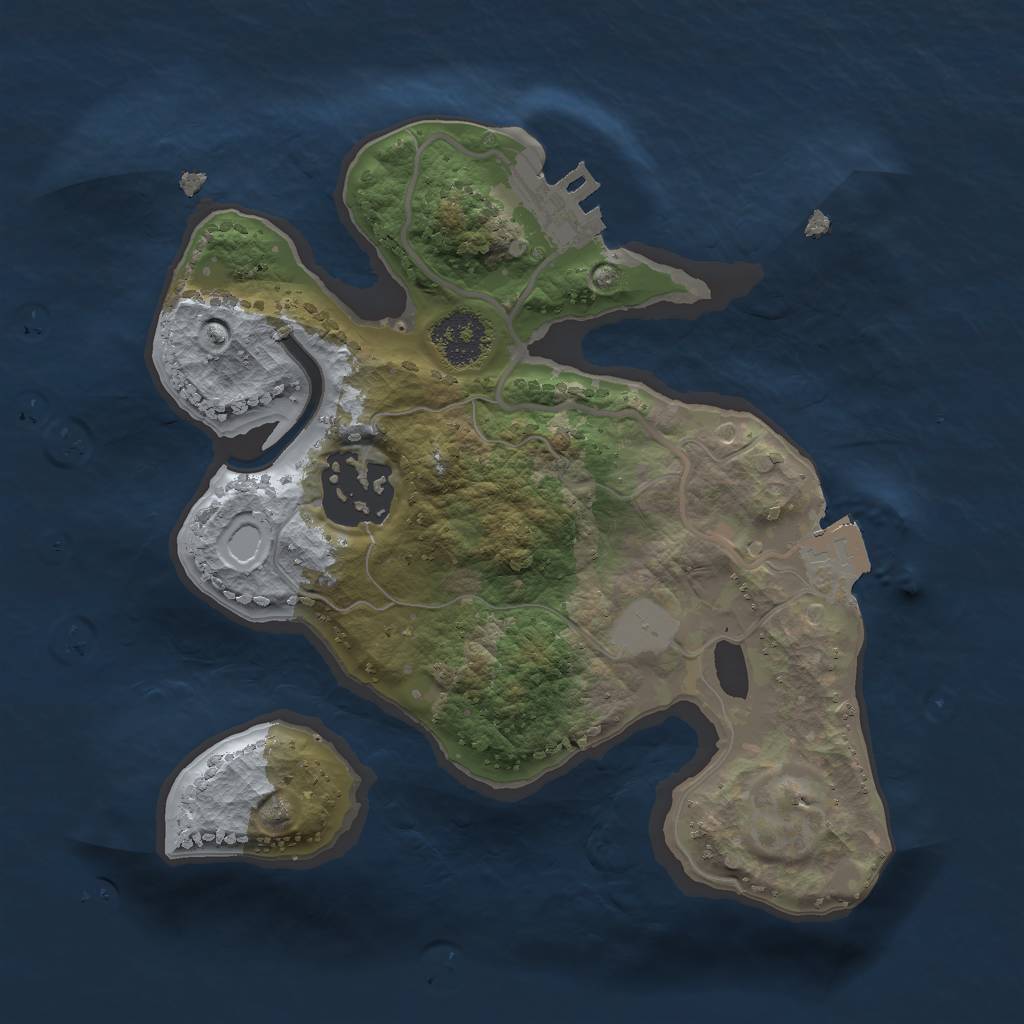 Rust Map: Procedural Map, Size: 2000, Seed: 6062024, 5 Monuments