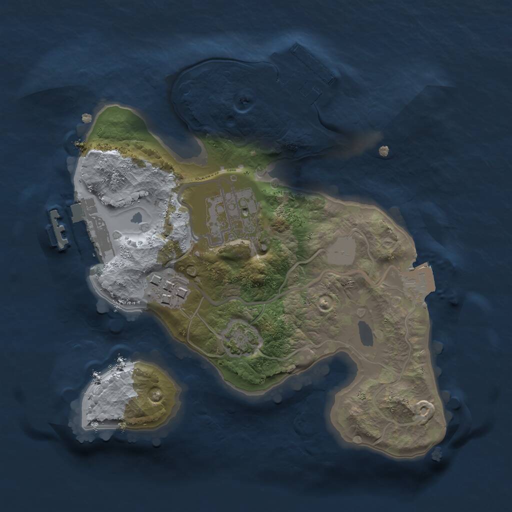 Rust Map: Procedural Map, Size: 2000, Seed: 6062024, 6 Monuments
