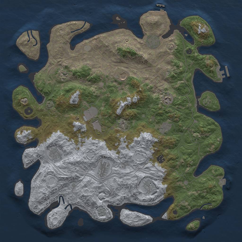 Rust Map: Procedural Map, Size: 4500, Seed: 484036054, 19 Monuments