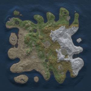 Thumbnail Rust Map: Procedural Map, Size: 3300, Seed: 542950545, 12 Monuments