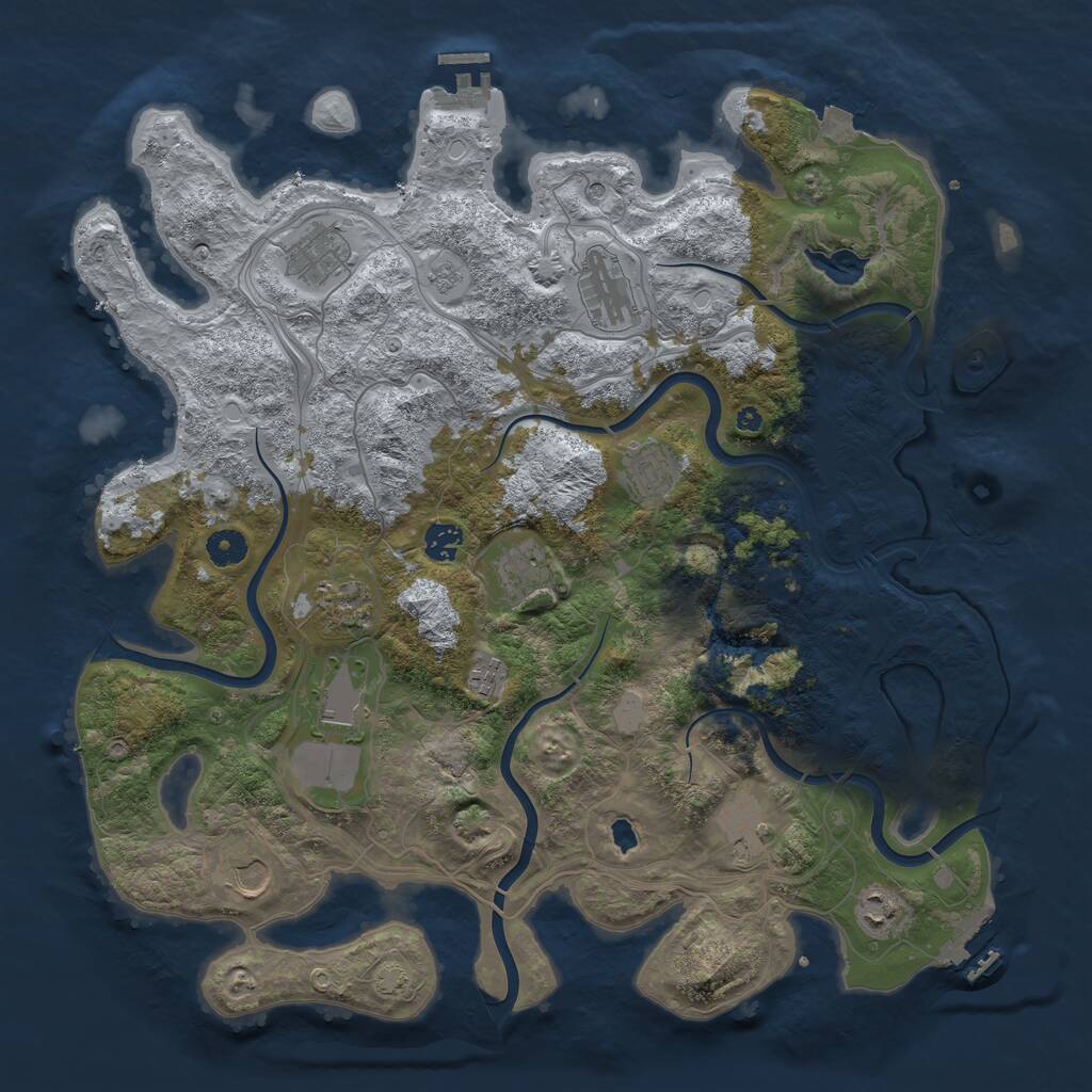 Rust Map: Procedural Map, Size: 4250, Seed: 2101588593, 17 Monuments