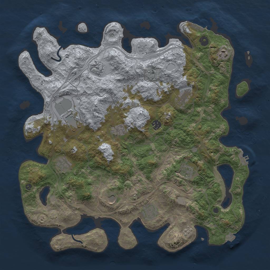 Rust Map: Procedural Map, Size: 4250, Seed: 2101588593, 19 Monuments