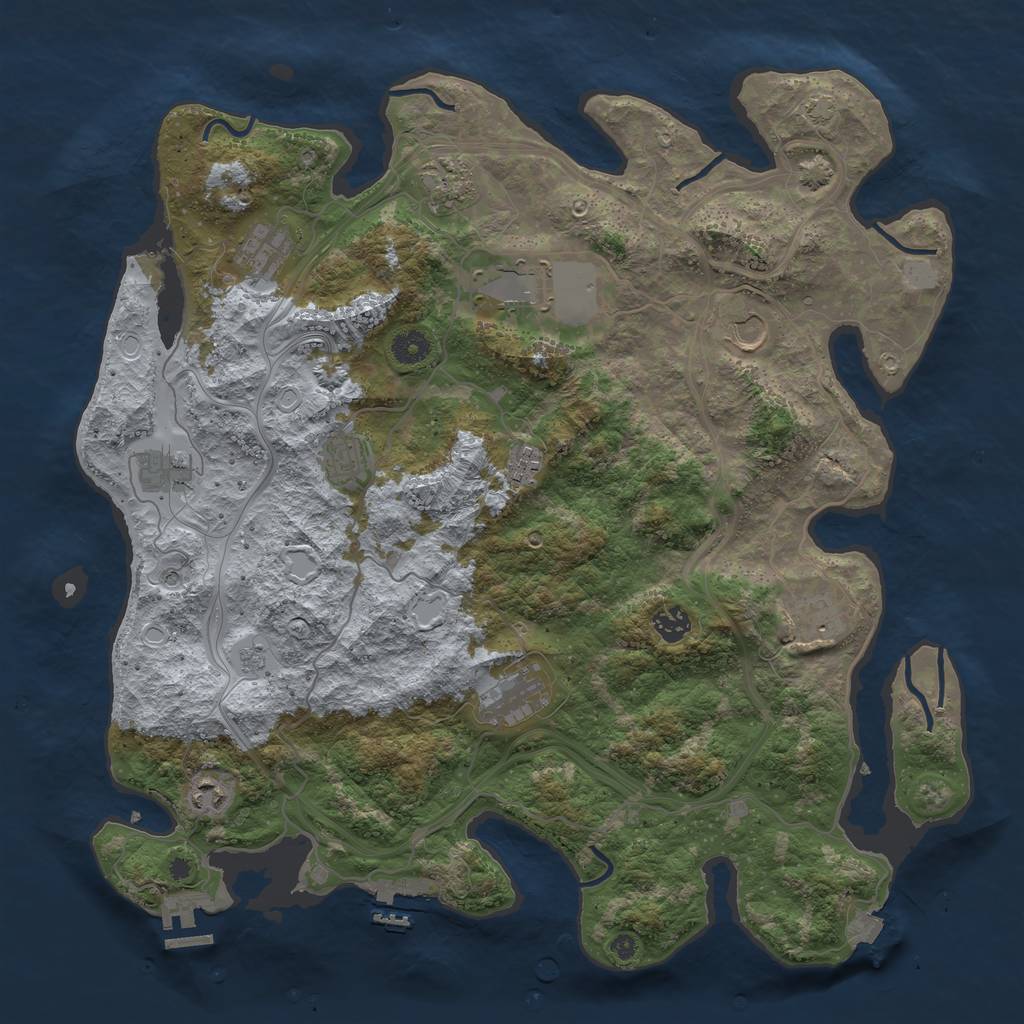 Rust Map: Procedural Map, Size: 4250, Seed: 678280945, 19 Monuments