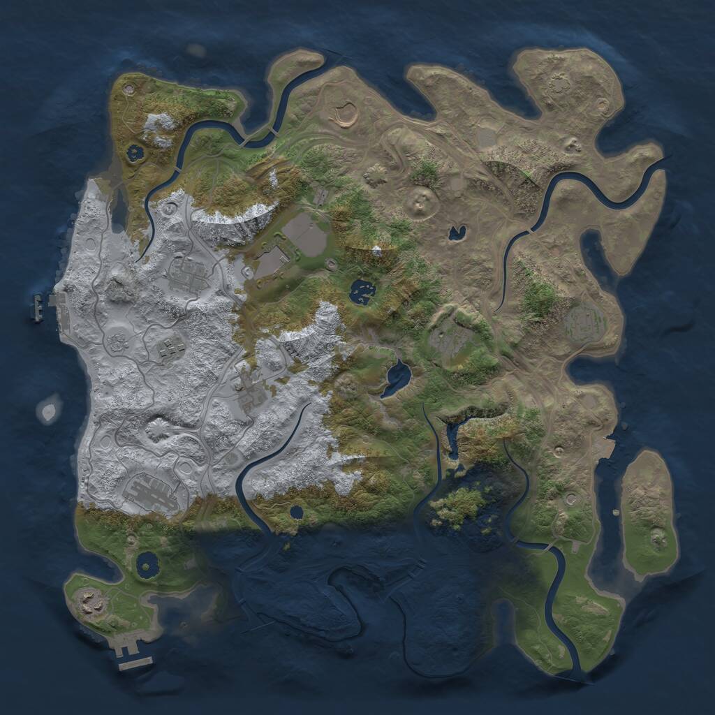 Rust Map: Procedural Map, Size: 4250, Seed: 678280945, 16 Monuments
