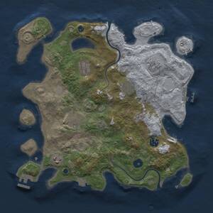 Thumbnail Rust Map: Procedural Map, Size: 3481, Seed: 123, 13 Monuments