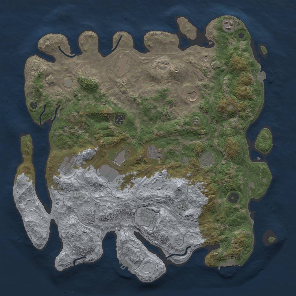 Rust Map: Procedural Map, Size: 4250, Seed: 38213636, 19 Monuments