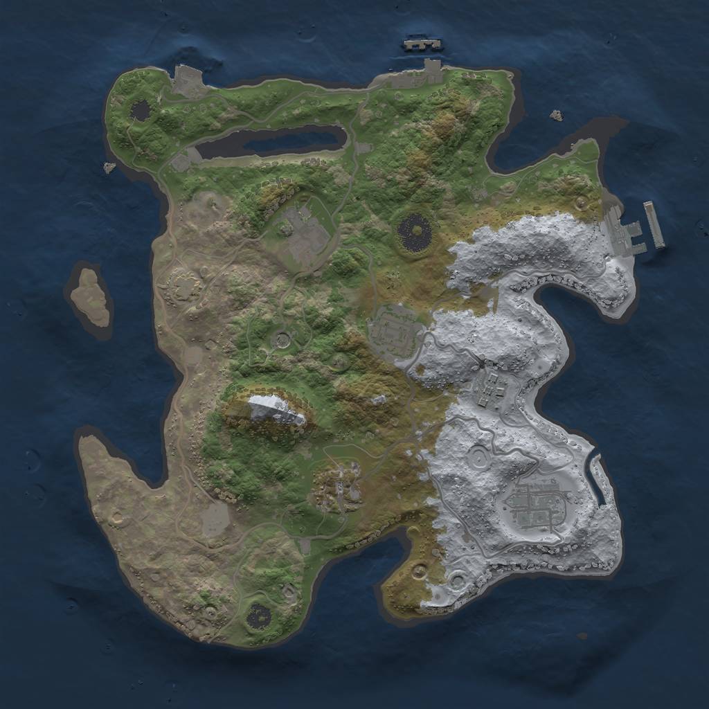 Rust Map: Procedural Map, Size: 3000, Seed: 594996572, 12 Monuments