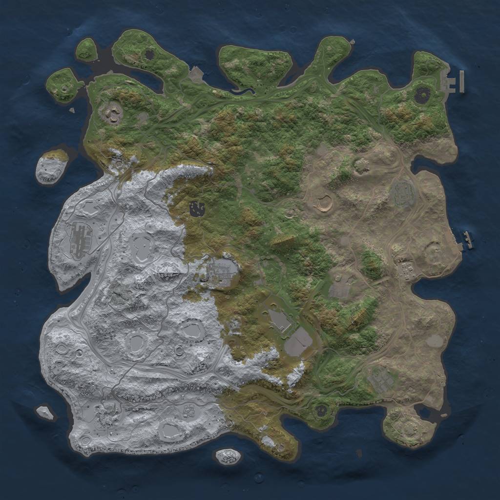 Rust Map: Procedural Map, Size: 4510, Seed: 121, 19 Monuments