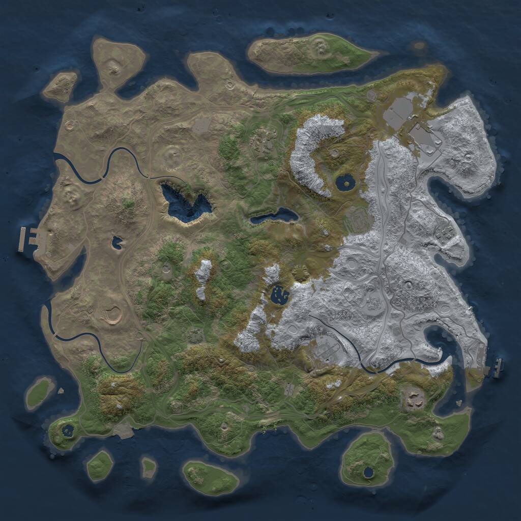 Rust Map: Procedural Map, Size: 4250, Seed: 758825628, 14 Monuments