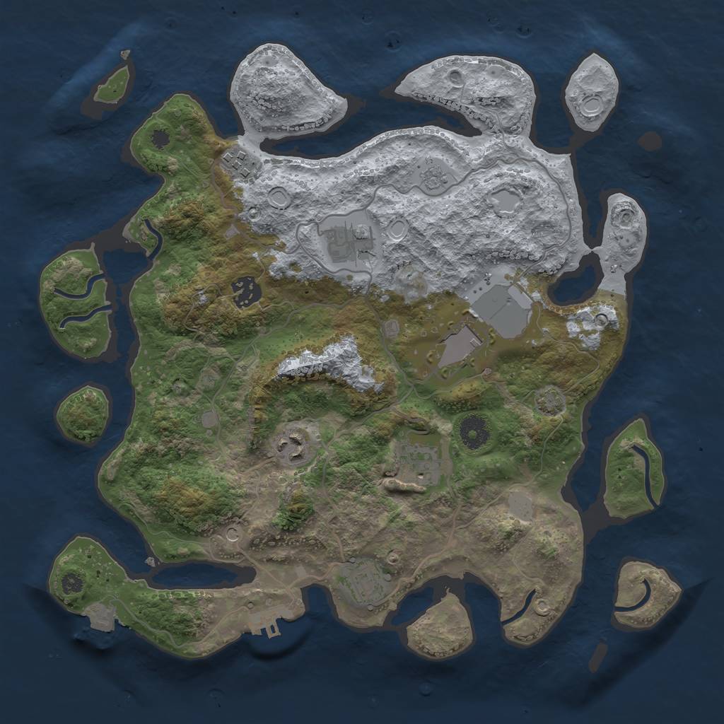 Rust Map: Procedural Map, Size: 3500, Seed: 1446242355, 14 Monuments