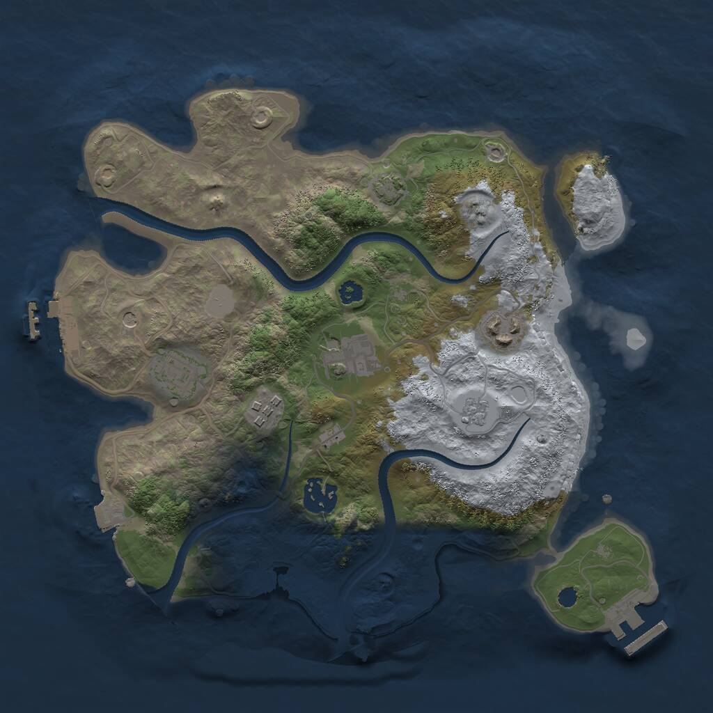 Rust Map: Procedural Map, Size: 3000, Seed: 1599, 11 Monuments