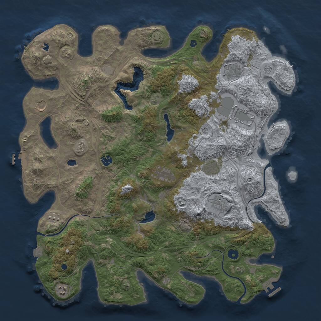 Rust Map: Procedural Map, Size: 4500, Seed: 590959095, 15 Monuments