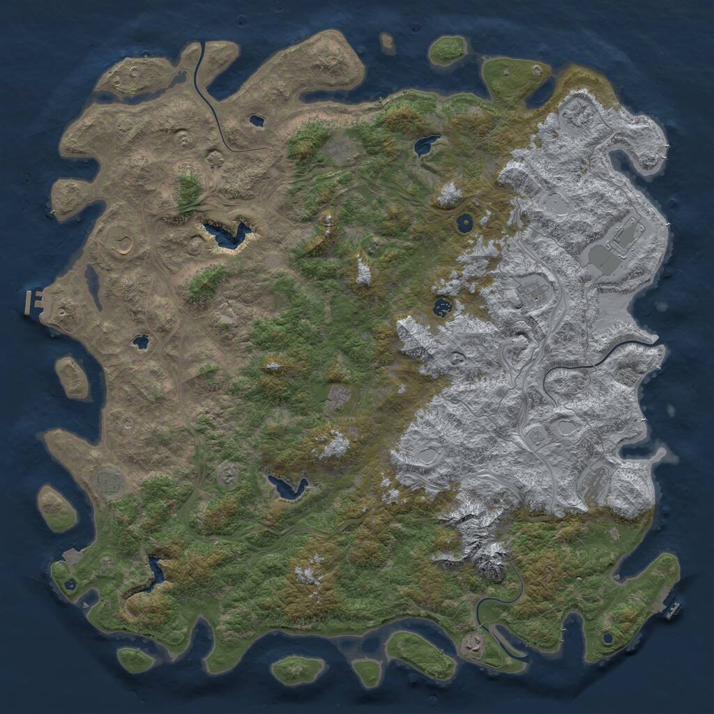 Rust Map: Procedural Map, Size: 6000, Seed: 1637689644, 17 Monuments