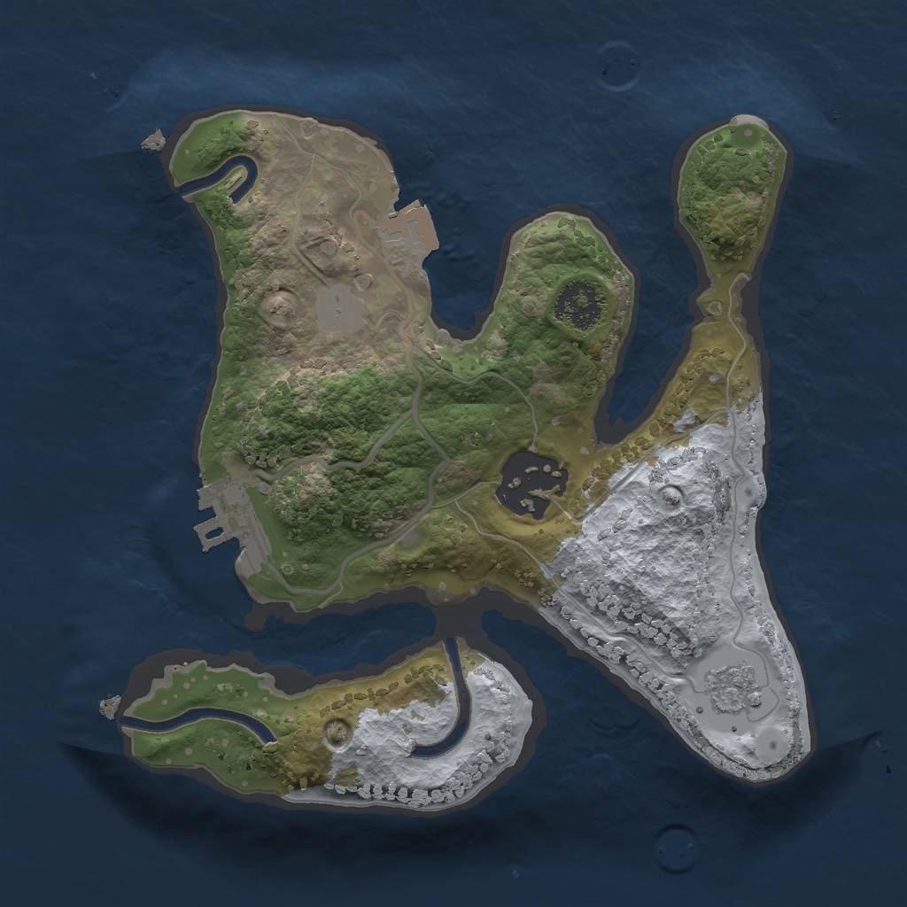 Rust Map: Procedural Map, Size: 2000, Seed: 135069835, 6 Monuments