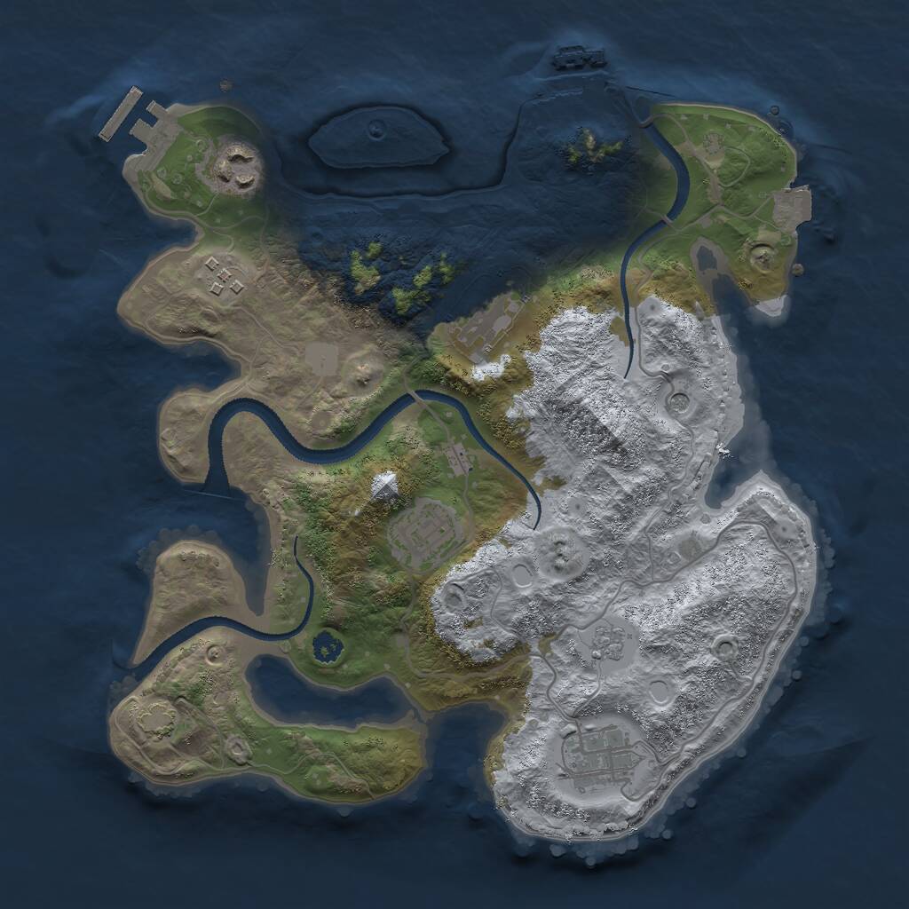 Rust Map: Procedural Map, Size: 3000, Seed: 85147, 11 Monuments