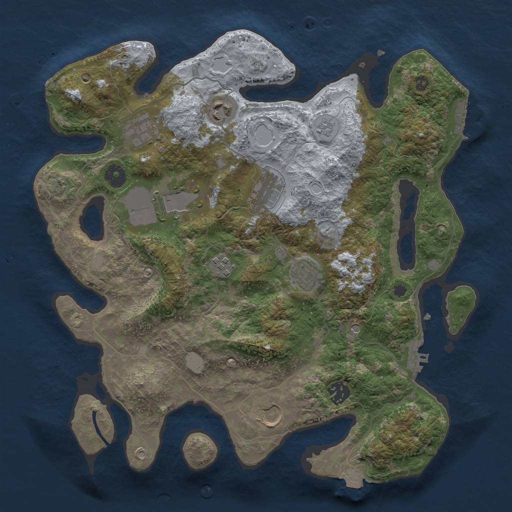 Rust Map: Procedural Map, Size: 3500, Seed: 535805375, 16 Monuments