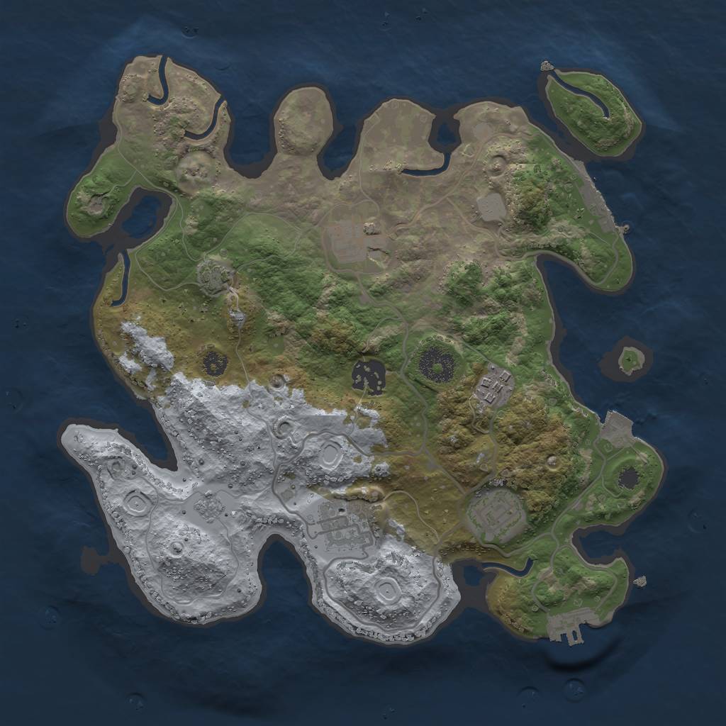 Rust Map: Procedural Map, Size: 3000, Seed: 1150586061, 12 Monuments
