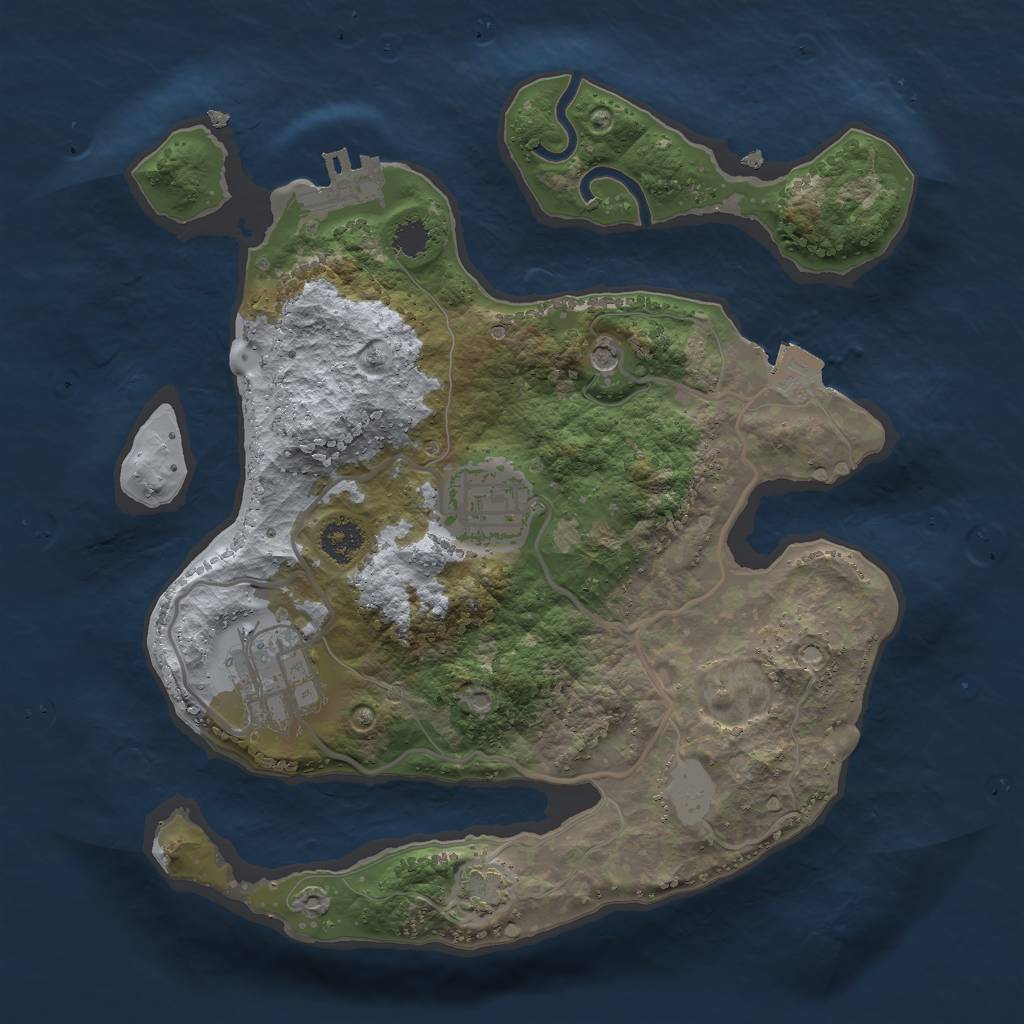 Rust Map: Procedural Map, Size: 2500, Seed: 714853266, 8 Monuments