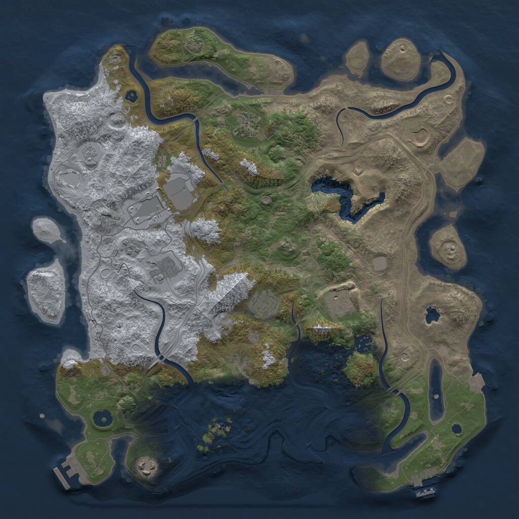 Rust Map: Procedural Map, Size: 4250, Seed: 894487551, 15 Monuments