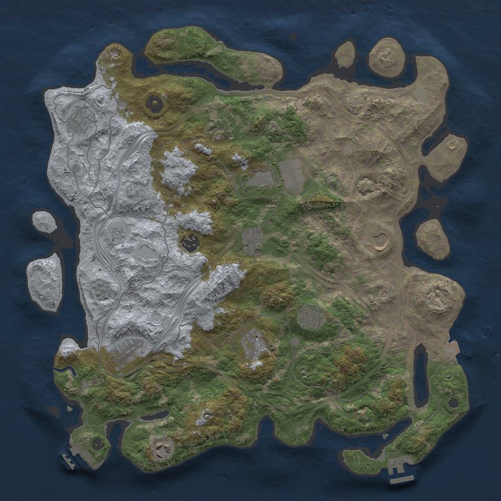 Rust Map: Procedural Map, Size: 4250, Seed: 894487551, 19 Monuments