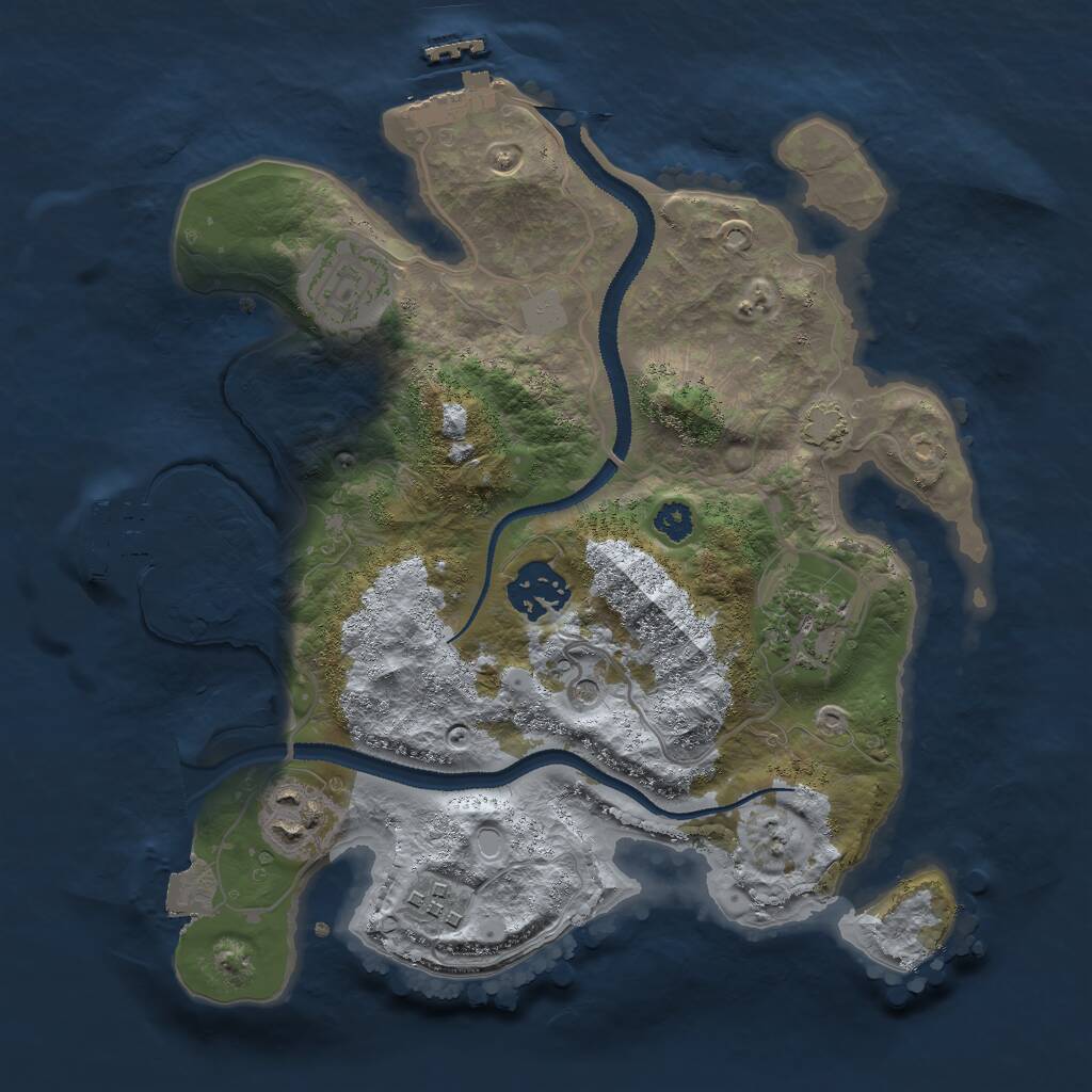 Rust Map: Procedural Map, Size: 2858, Seed: 13833, 10 Monuments