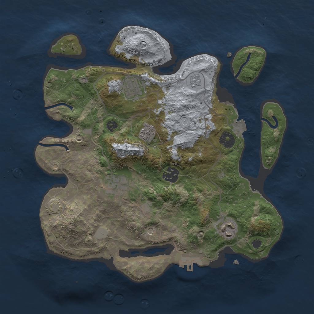 Rust Map: Procedural Map, Size: 3000, Seed: 596623150, 12 Monuments