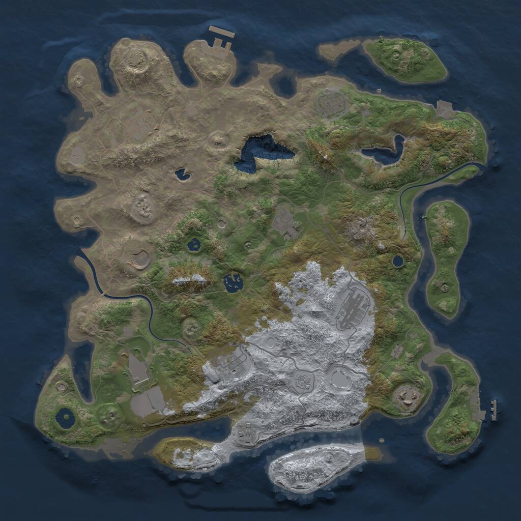 Rust Map: Procedural Map, Size: 4000, Seed: 1538592777, 16 Monuments