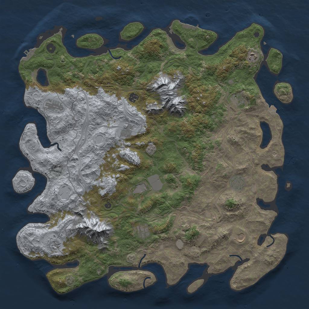 Rust Map: Procedural Map, Size: 5000, Seed: 2129592419, 19 Monuments