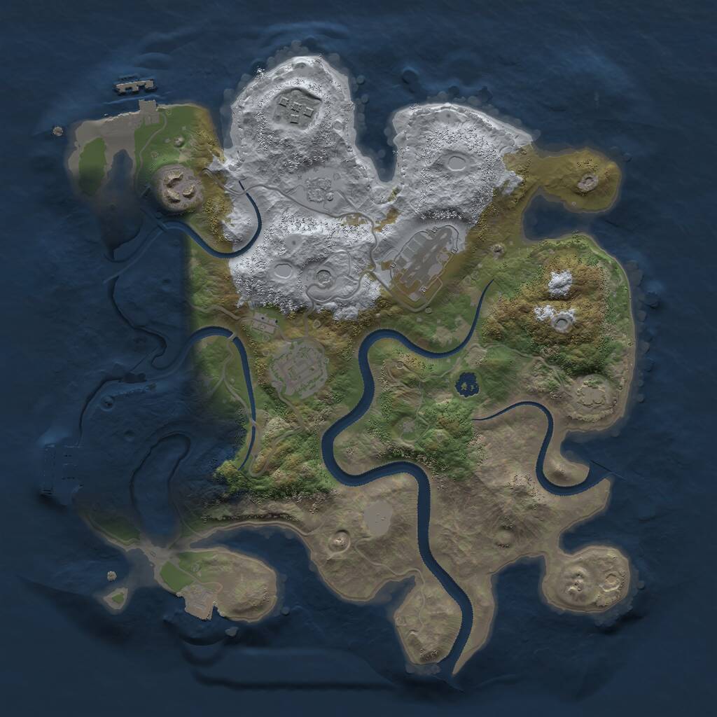 Rust Map: Procedural Map, Size: 3000, Seed: 1554245273, 10 Monuments