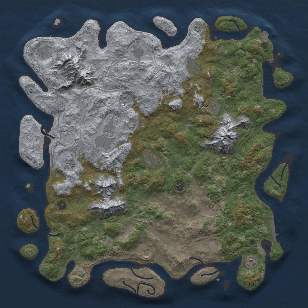 Rust Map: Procedural Map, Size: 5000, Seed: 282, 18 Monuments