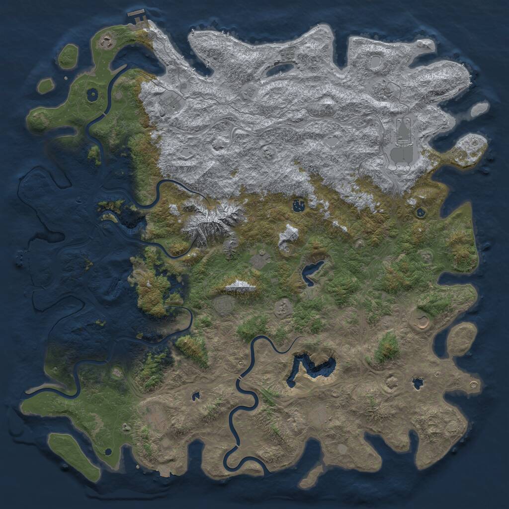 Rust Map: Procedural Map, Size: 6000, Seed: 1759339606, 17 Monuments