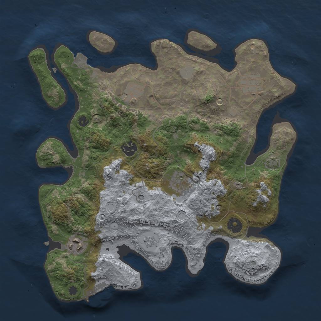 Rust Map: Procedural Map, Size: 3200, Seed: 1475183920, 12 Monuments