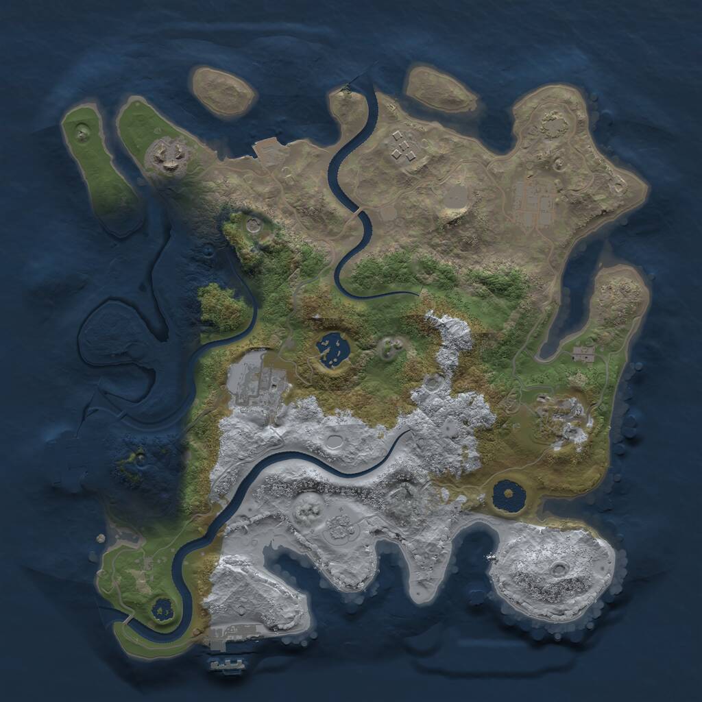 Rust Map: Procedural Map, Size: 3200, Seed: 1475183920, 12 Monuments