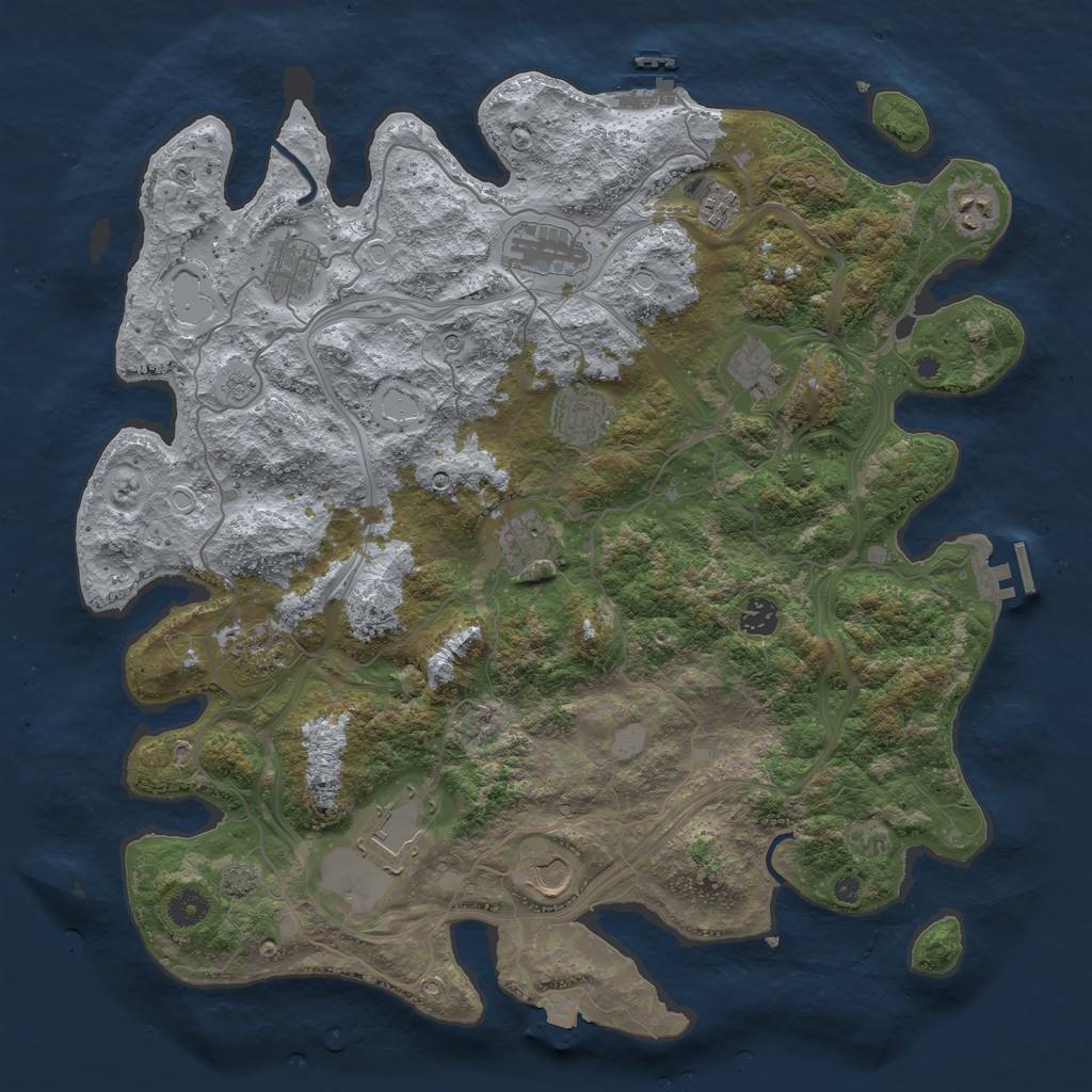 Rust Map: Procedural Map, Size: 4250, Seed: 1185183888, 19 Monuments