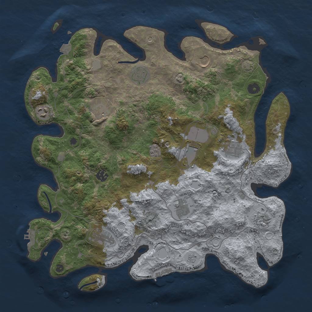 Rust Map: Procedural Map, Size: 4000, Seed: 20240606, 19 Monuments