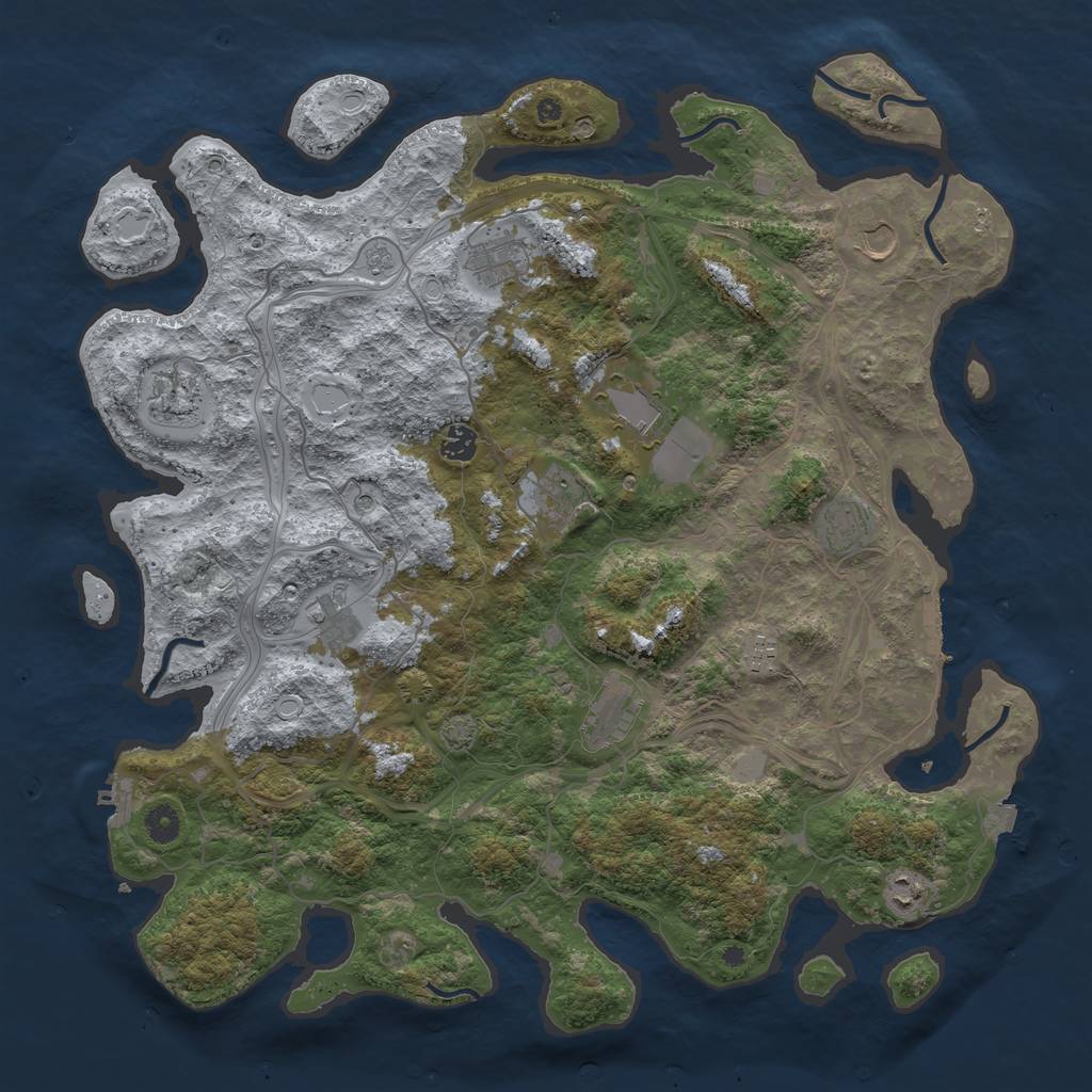 Rust Map: Procedural Map, Size: 4500, Seed: 615872996, 19 Monuments