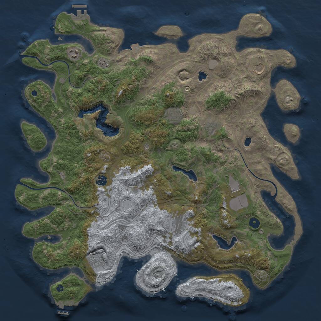 Rust Map: Procedural Map, Size: 4500, Seed: 19123754, 14 Monuments