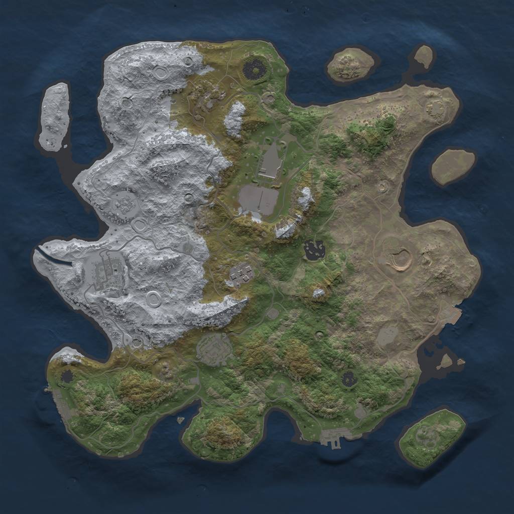 Rust Map: Procedural Map, Size: 3500, Seed: 300913837, 15 Monuments