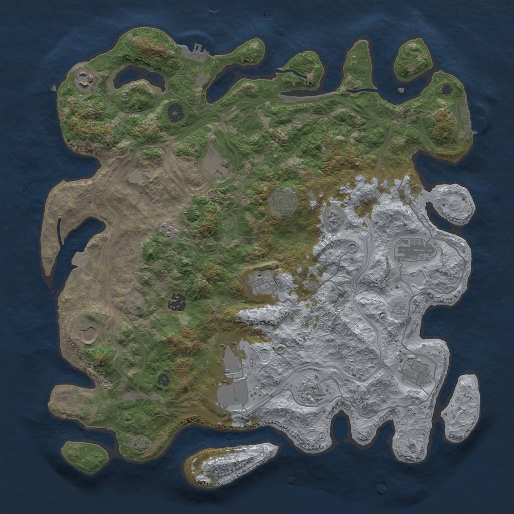 Rust Map: Procedural Map, Size: 4250, Seed: 2064930862, 19 Monuments